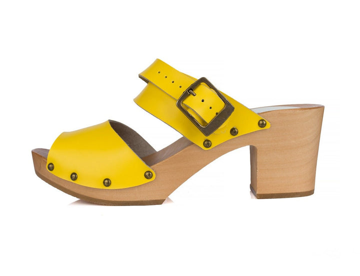 Cuckoo Clogs - Strappy Yellow Heels