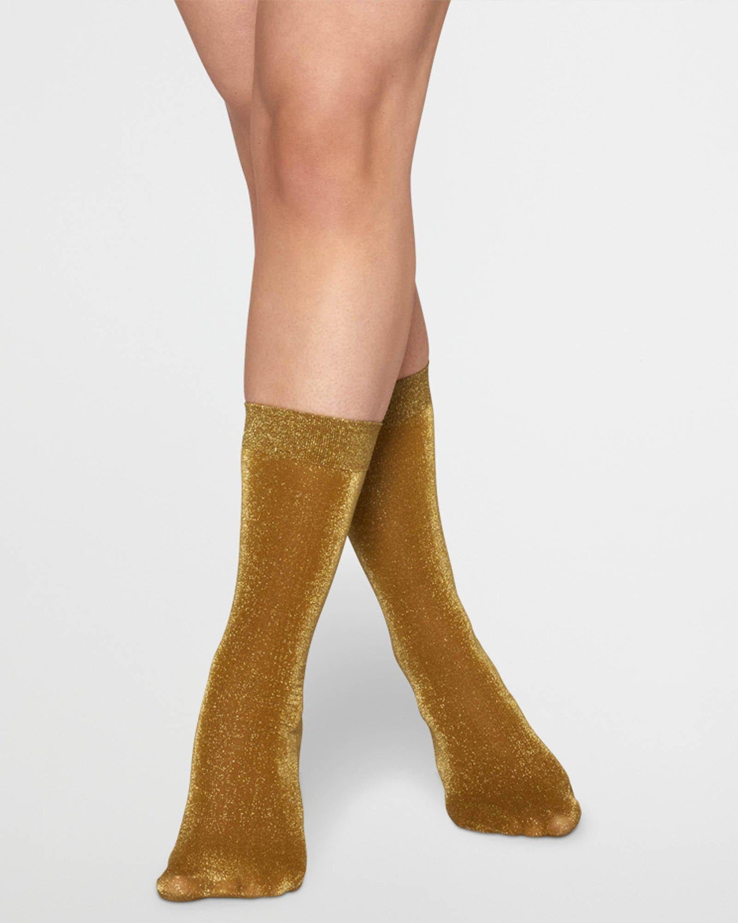 Swedish Stockings - Ines Dark Gold Sparkle Socks