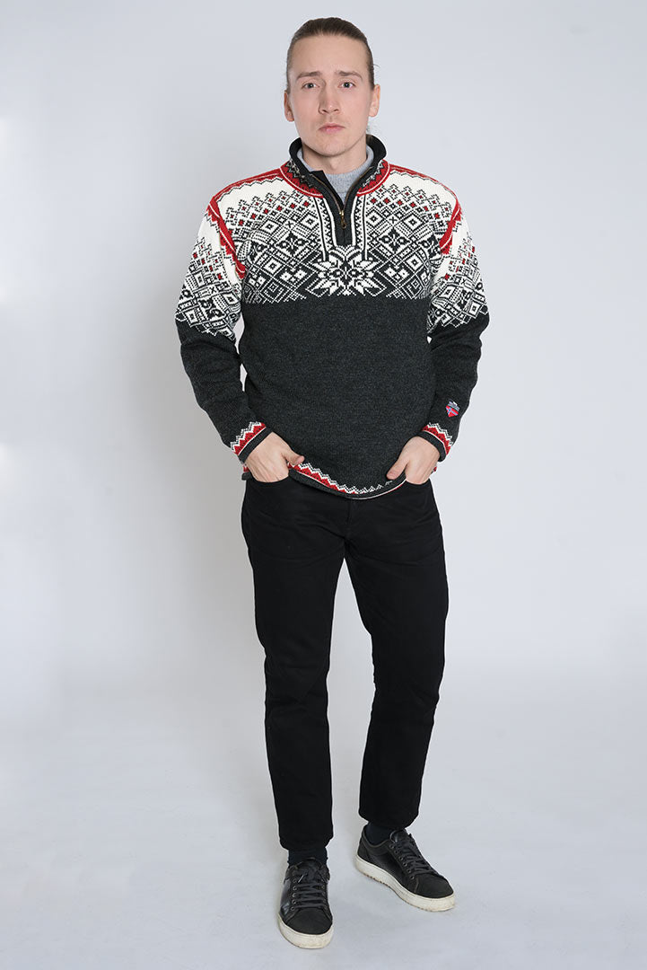 Narvik Charcoal / Red Ski Sweater