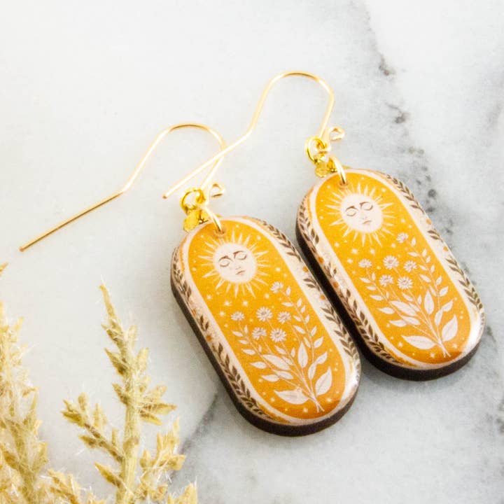 Yellow Sun Drop Earrings