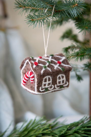 Big Ginger Bread House Felt Ornament