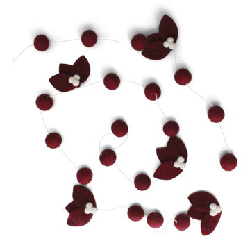 Felted Red Leaves Garland