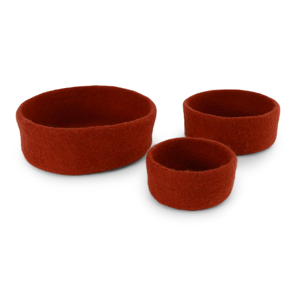 3 Bowl Set - Hand Felted