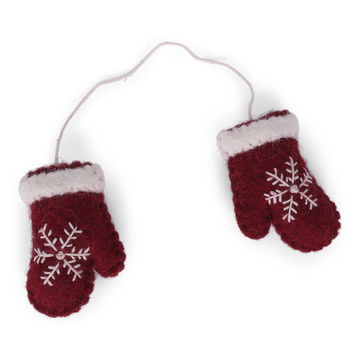 Red Mittens Hand Felted Ornament