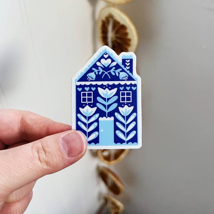 Blue House Scandinavian Sticker