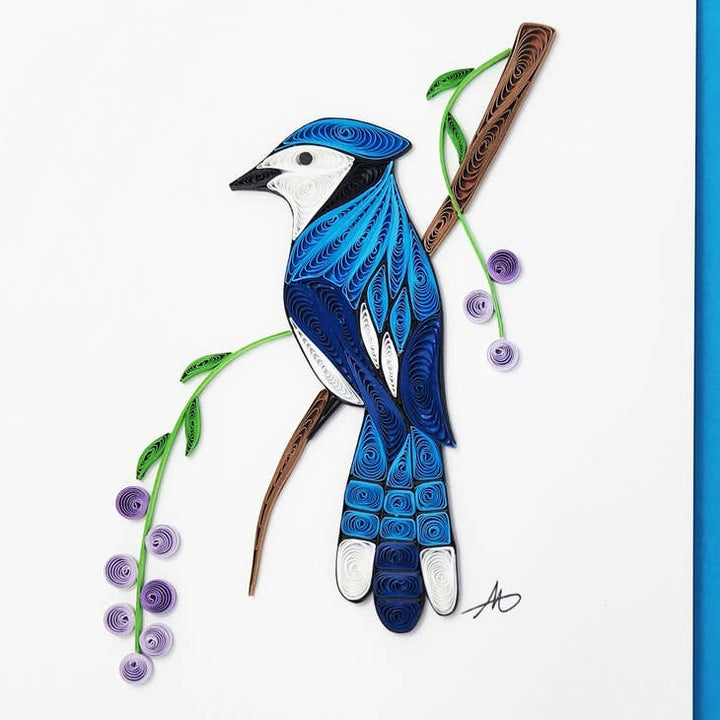 Blue Jay - Hand-Rolled Greeting Card