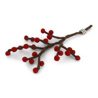 Mini Branch with Bright Red Berries - Felted Wool