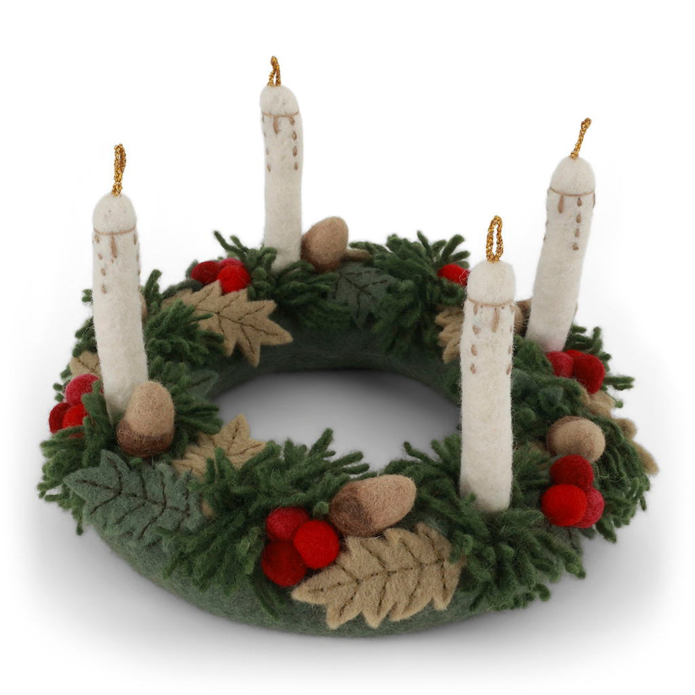 Advent Wreath Hand Felted Large Table Ornament