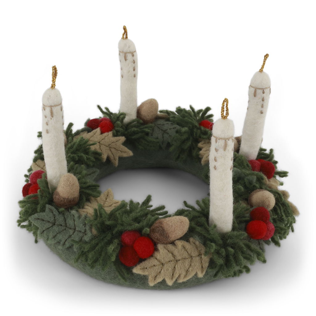 Advent Wreath Hand Felted Large Table Ornament