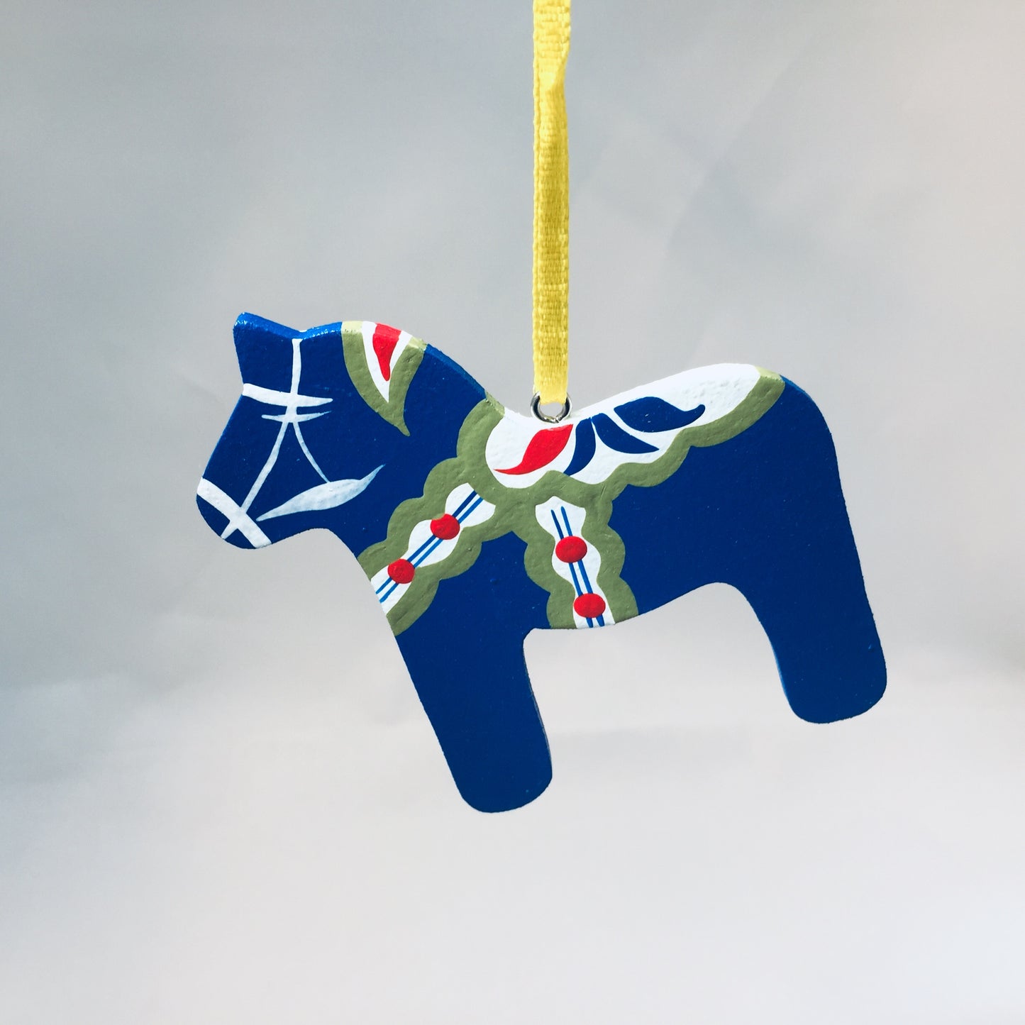 Dala Horse Ornament - Blue Wood