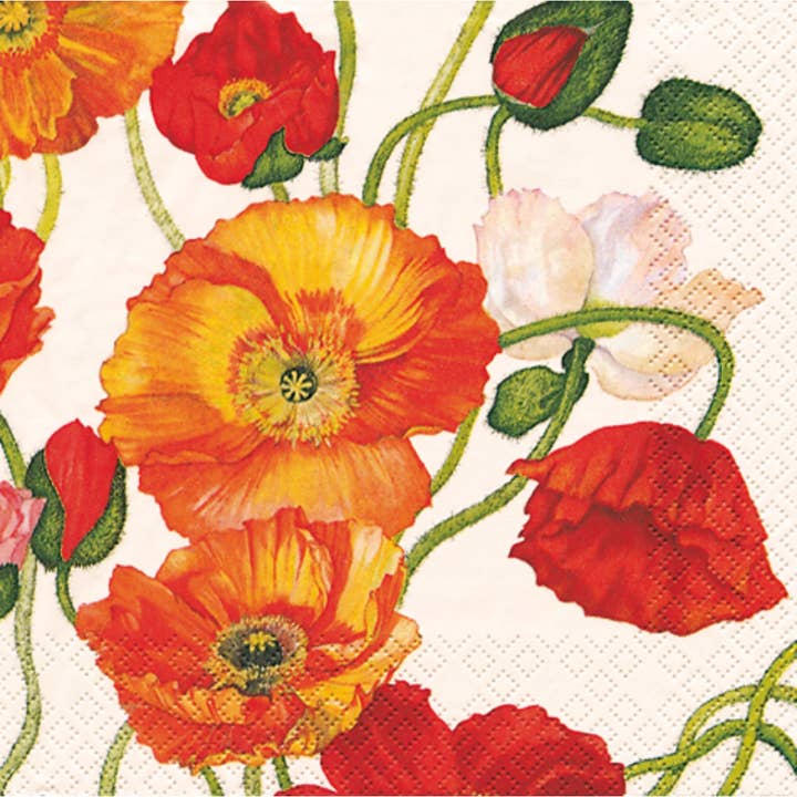 Marimekko  Poppies White Cocktail Napkin