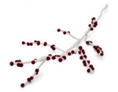 Hand Felted White Branch with Dark Red Berries