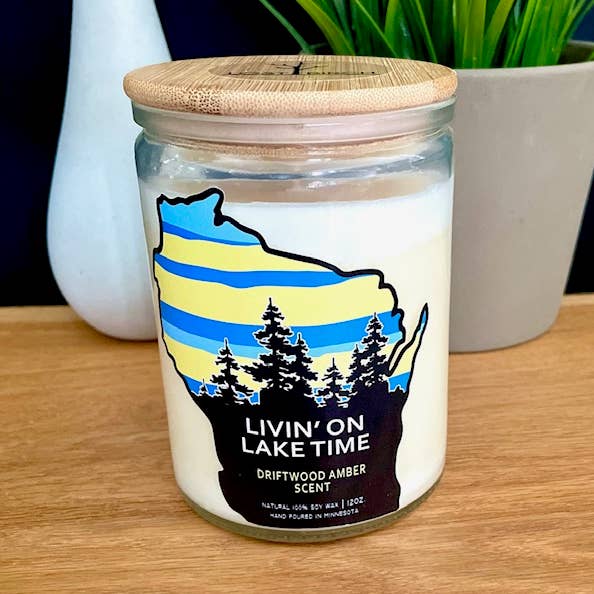 Livin' On Lake Time Wisconsin Jar Candle