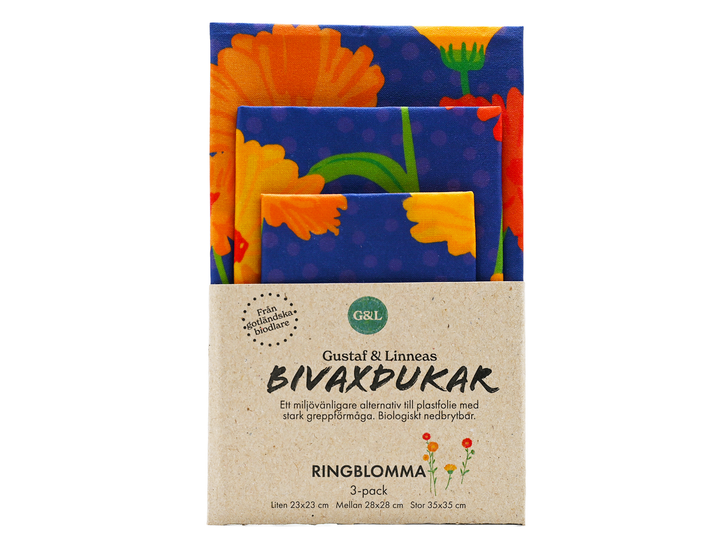 Beeswax cloth Marigold 3-pack