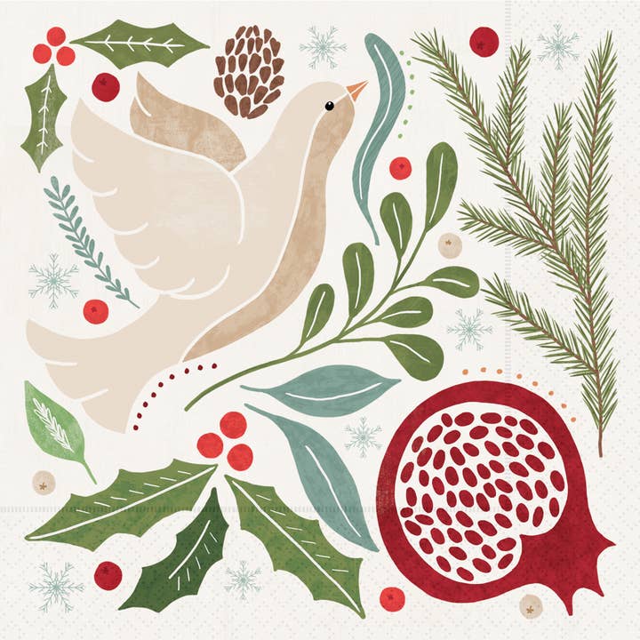 Cocktail Napkin - Winterberry Dove