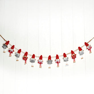Red & Grey Gnome Garland