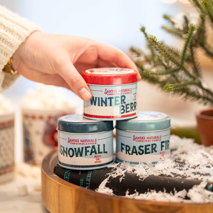 Christmas Candle Mini Tin Candles - Set of 3