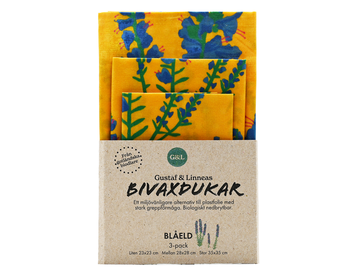 Beeswax Cloth Blåeld 3-pack