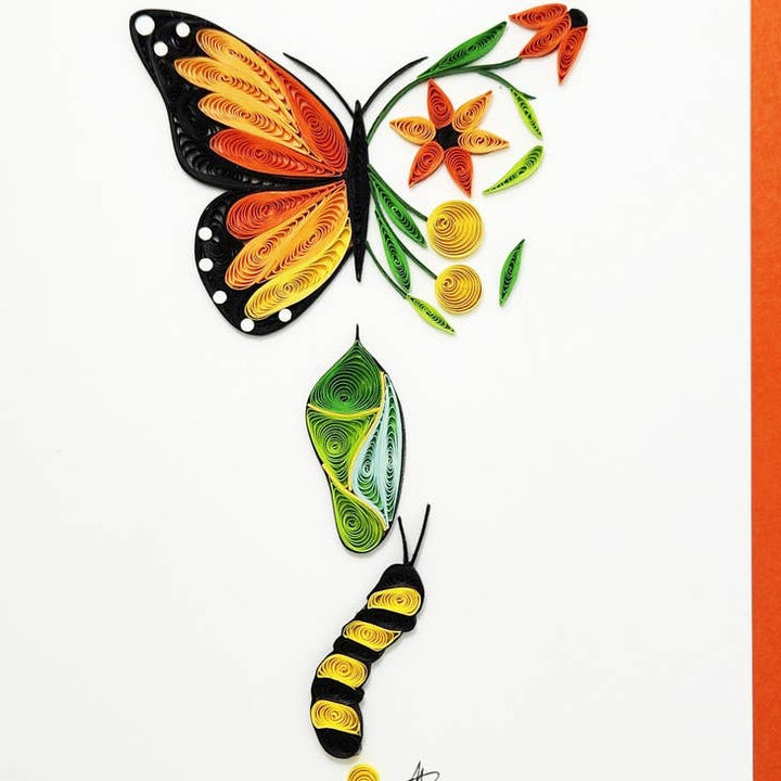 Monarch Cycle- Hand-Rolled Greeting Card