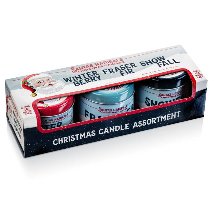 Christmas Candle Mini Tin Candles - Set of 3