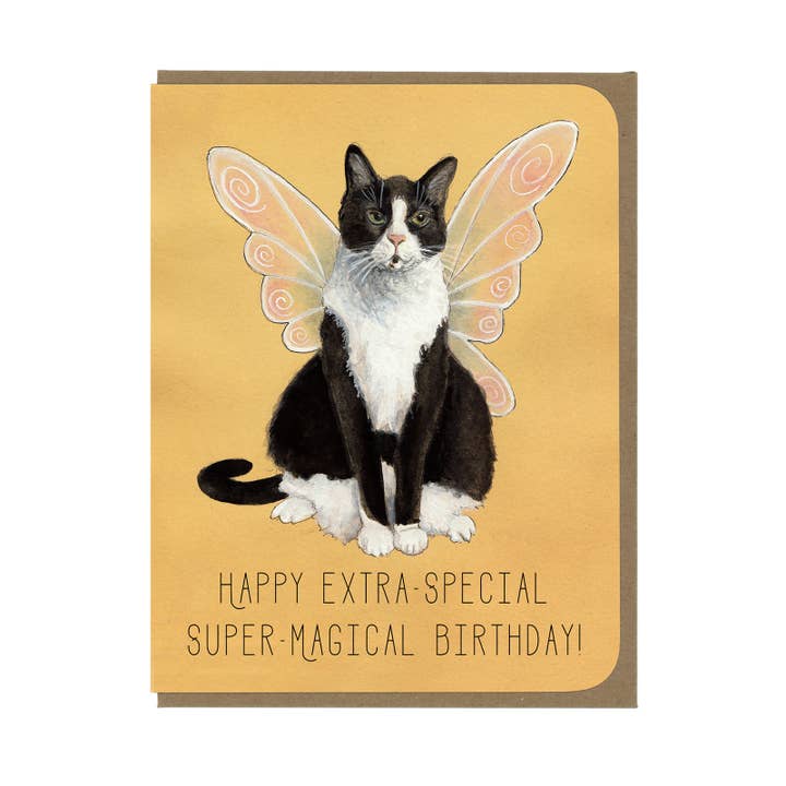 Birthday Fairy Cat - Greeting Card