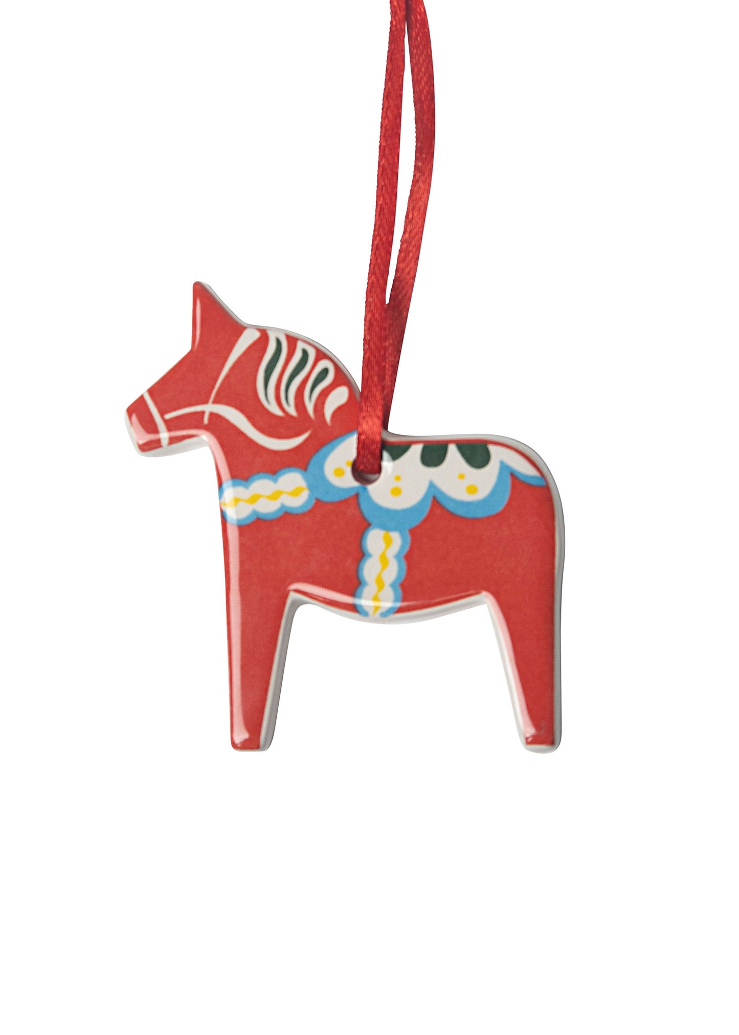 Dala Horse Ornament - RED Ceramic