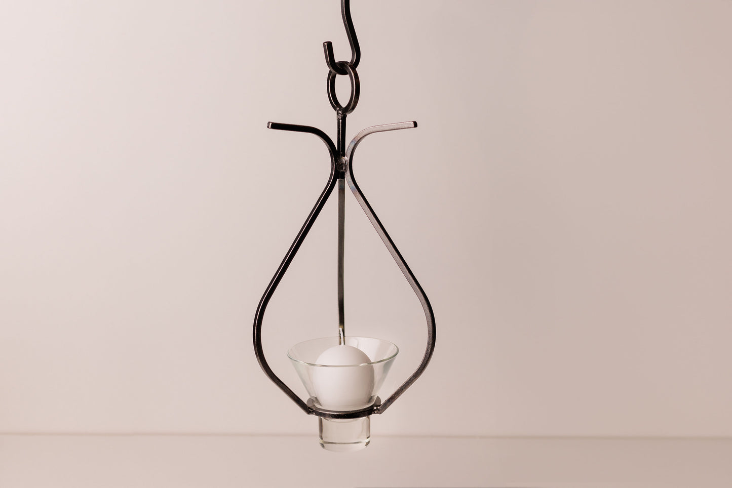 Iron Chandelier w/ "Leif" glass cup + 2 links