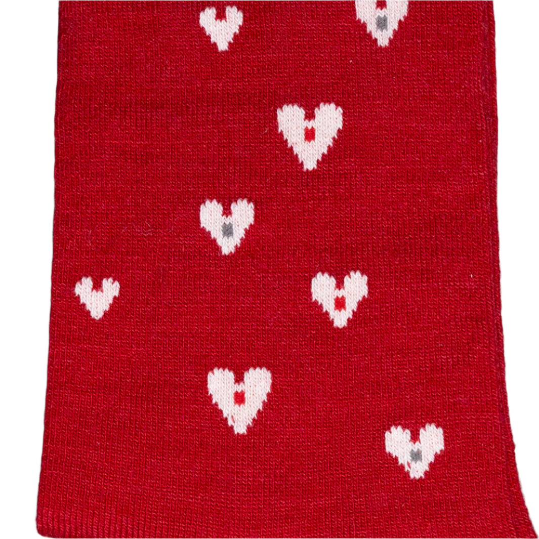Merino Wool - Small Heart Socks - red