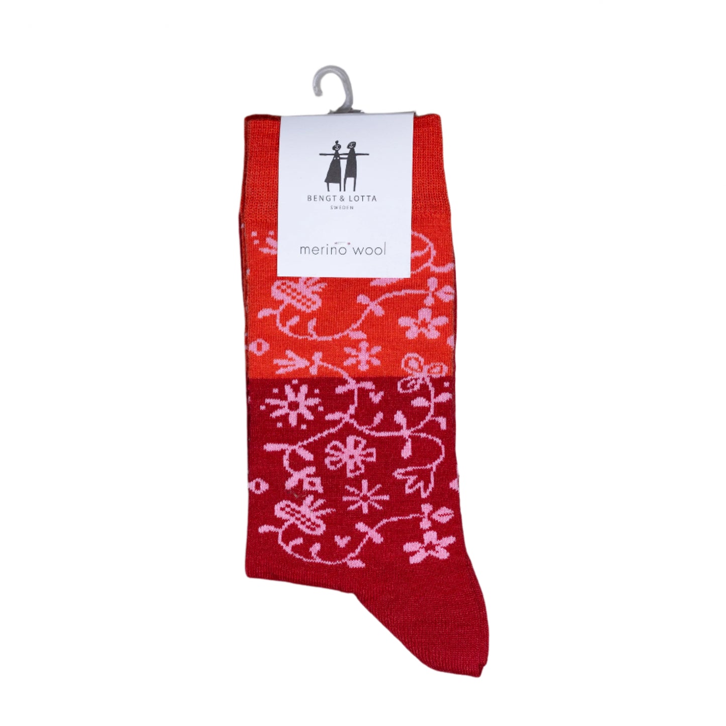 Merino Wool - Garden Socks - Red/Orange