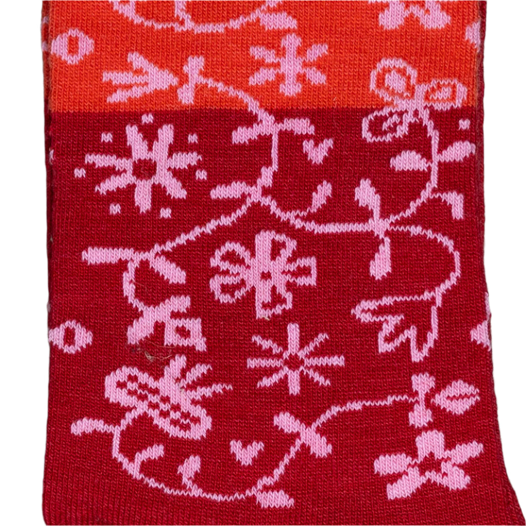 Merino Wool - Garden Socks - Red/Orange