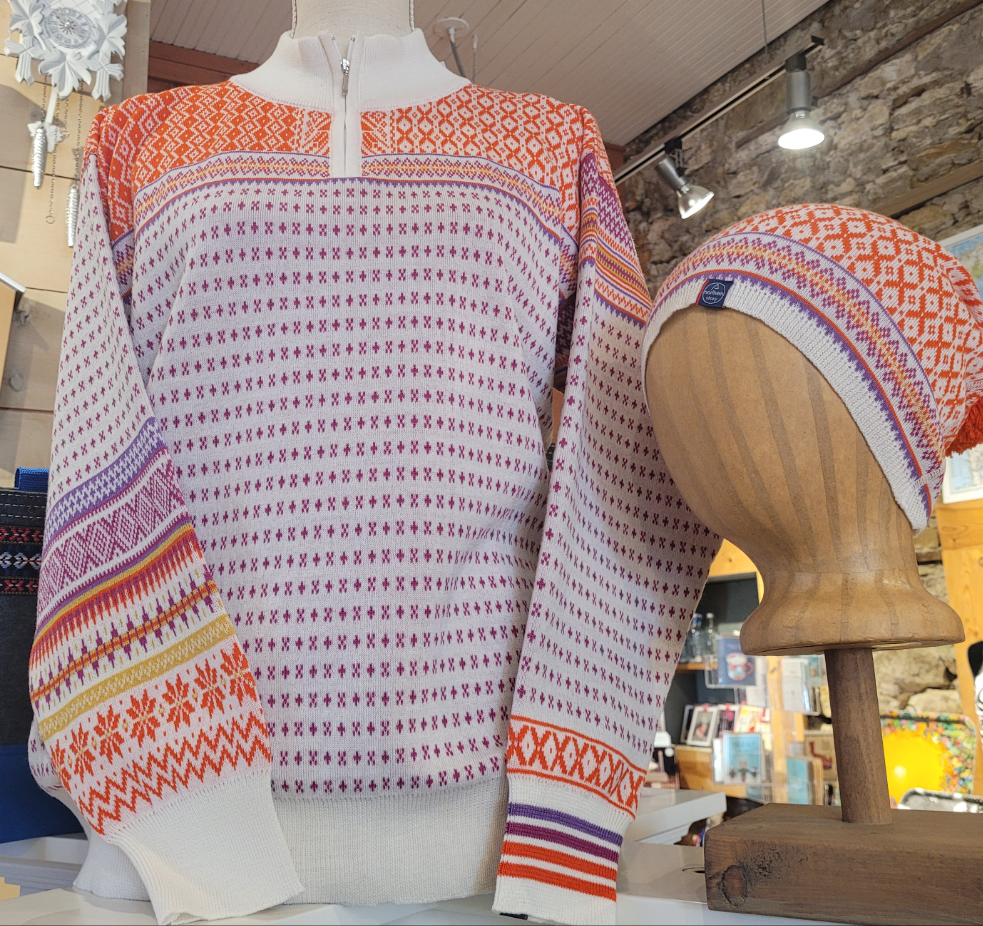 Merino Wool Half-Zip Pullover in Rebel Pattern