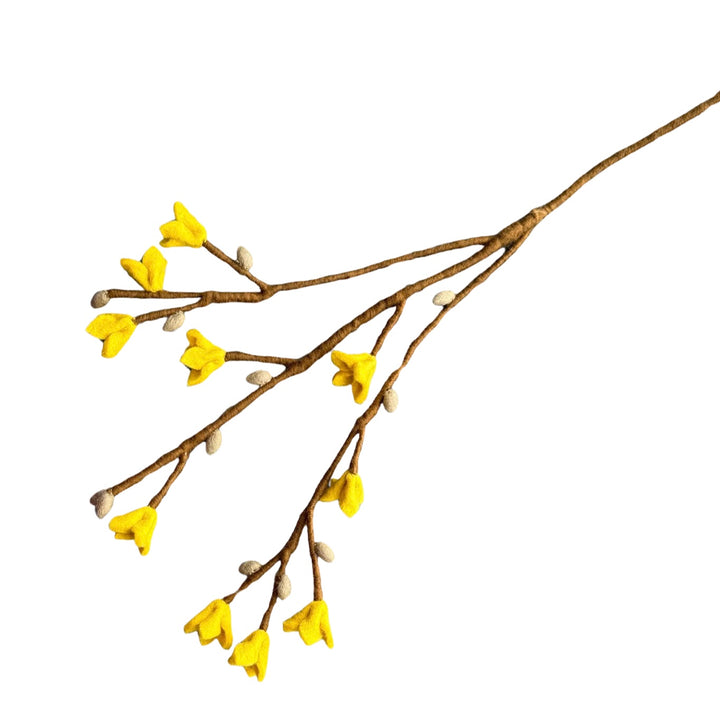 Hand Felted Branch with Golden Bell