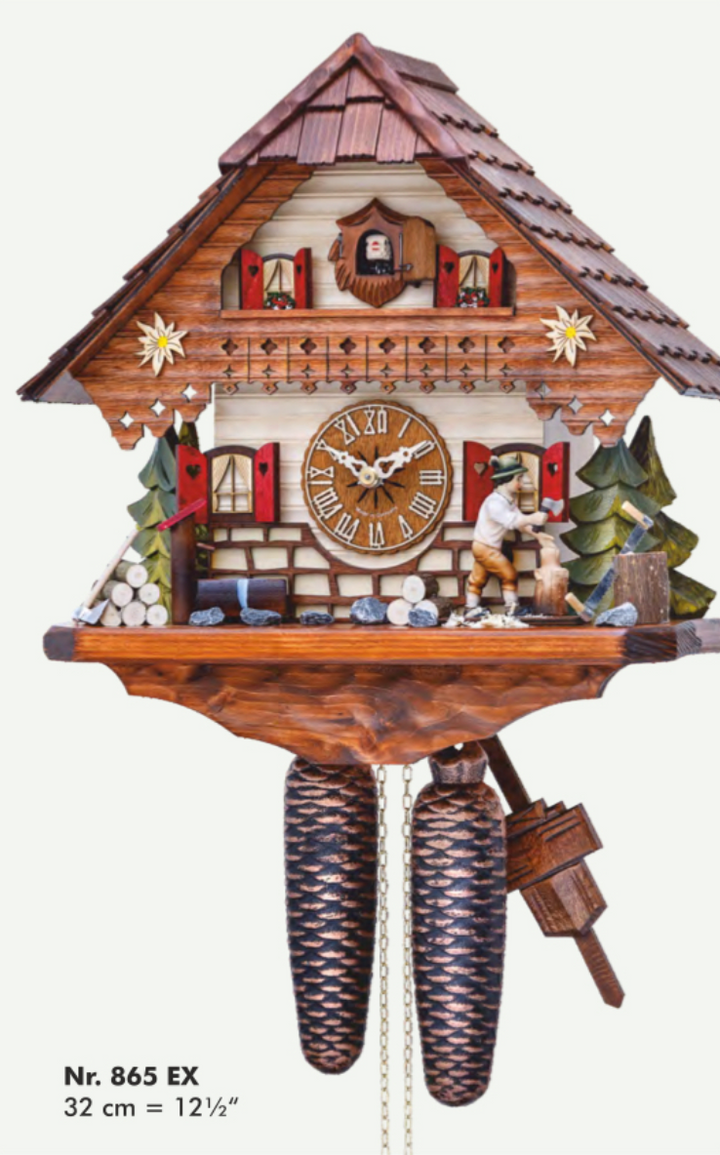 Musical Man & Dog : 8-Day Cuckoo Clock