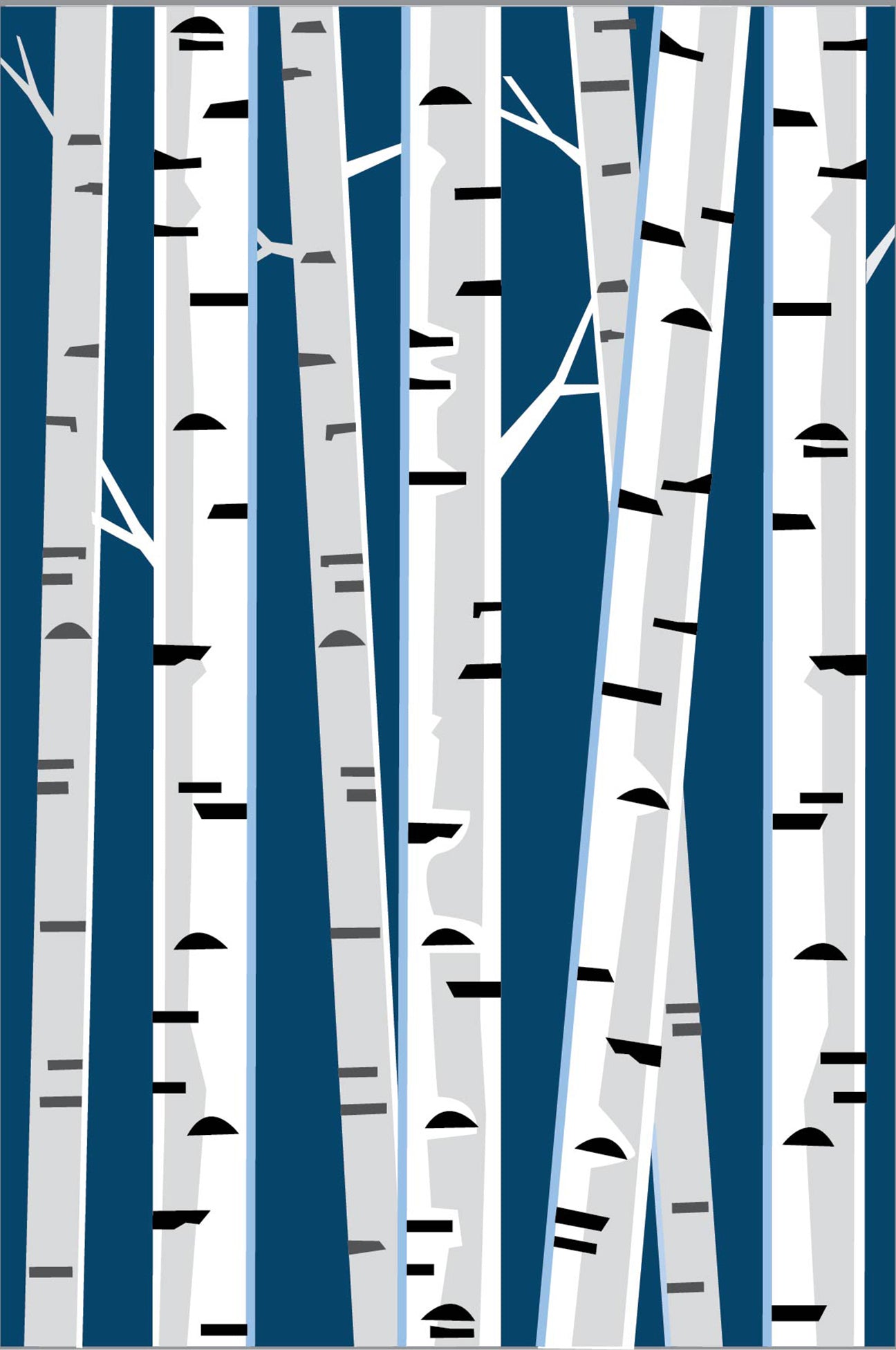 Blue Birch Tea Towel
