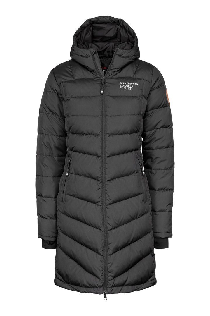 25% OFF-Black Down Puffer Coat 3/4 Length