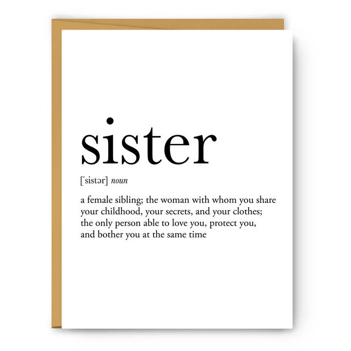 Sister Definition - Greeting Card