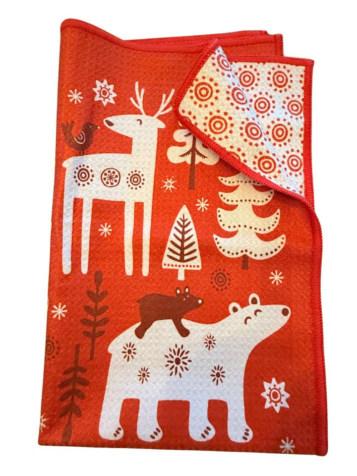 Skogsbarn Holiday Microfiber Waffel Towel