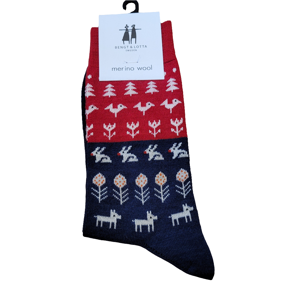 Merino Wool - Navy Nature - Bengt & Lotta Socks