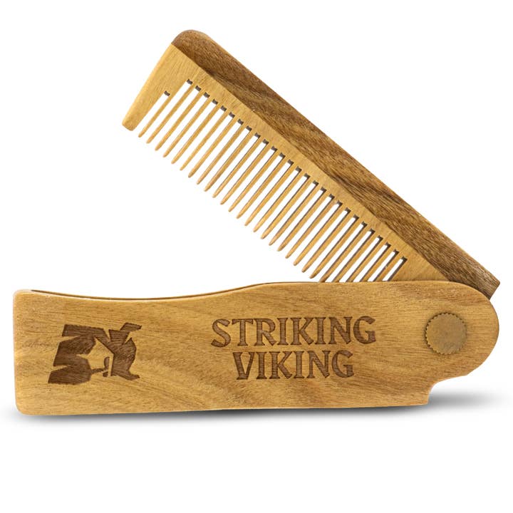 Folding Sandalwood Comb - Striking Viking
