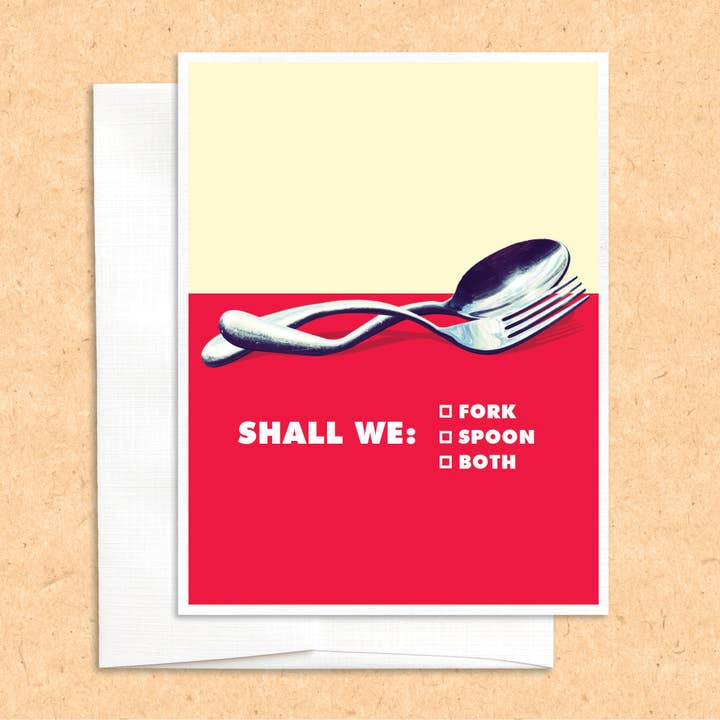 Fork, Spoon, Both - Blank Card
