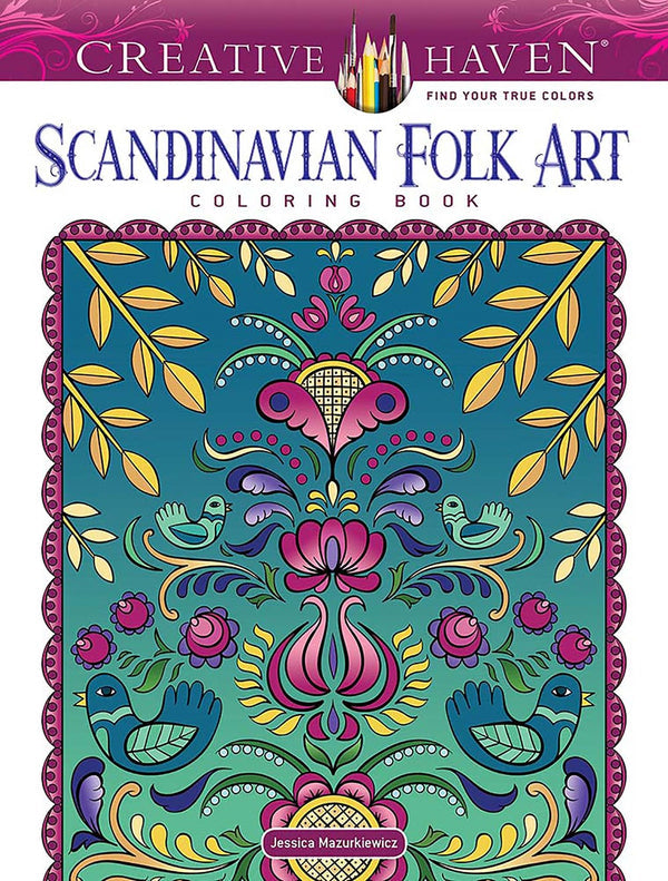 Scandinavian Folk Art Coloring Book