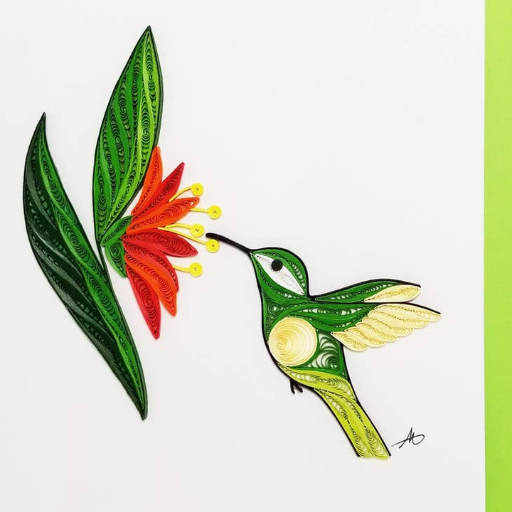 Hummingbird/ Female - Hand Rolled Card