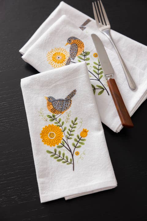 Mums & Robins Napkins (4 pc)