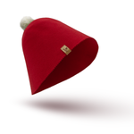 Wool SAUNTA Hat  - Dark Red with white wool pom