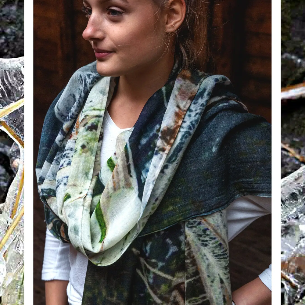 Wool and Silk Scarf - Ice