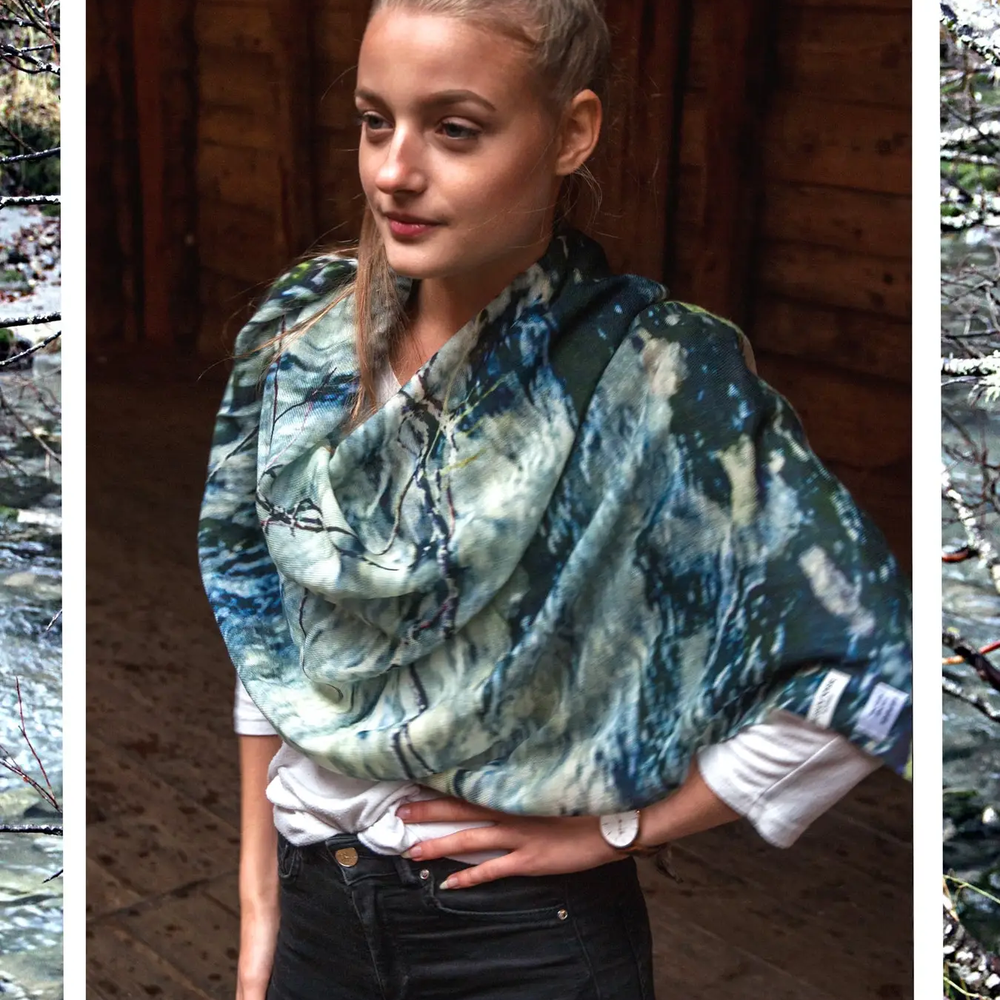 
                      
                        Wool and Silk Scarf - River
                      
                    