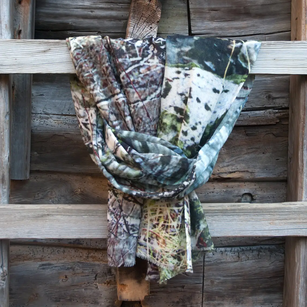 Wool and Silk Scarf - River