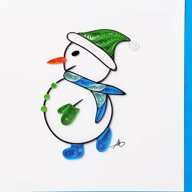 Snowman Mini Hand Rolled card