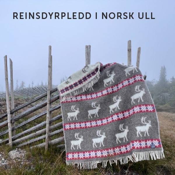 Vingtor Wool Blankets - Reindeer with Red Accent Design