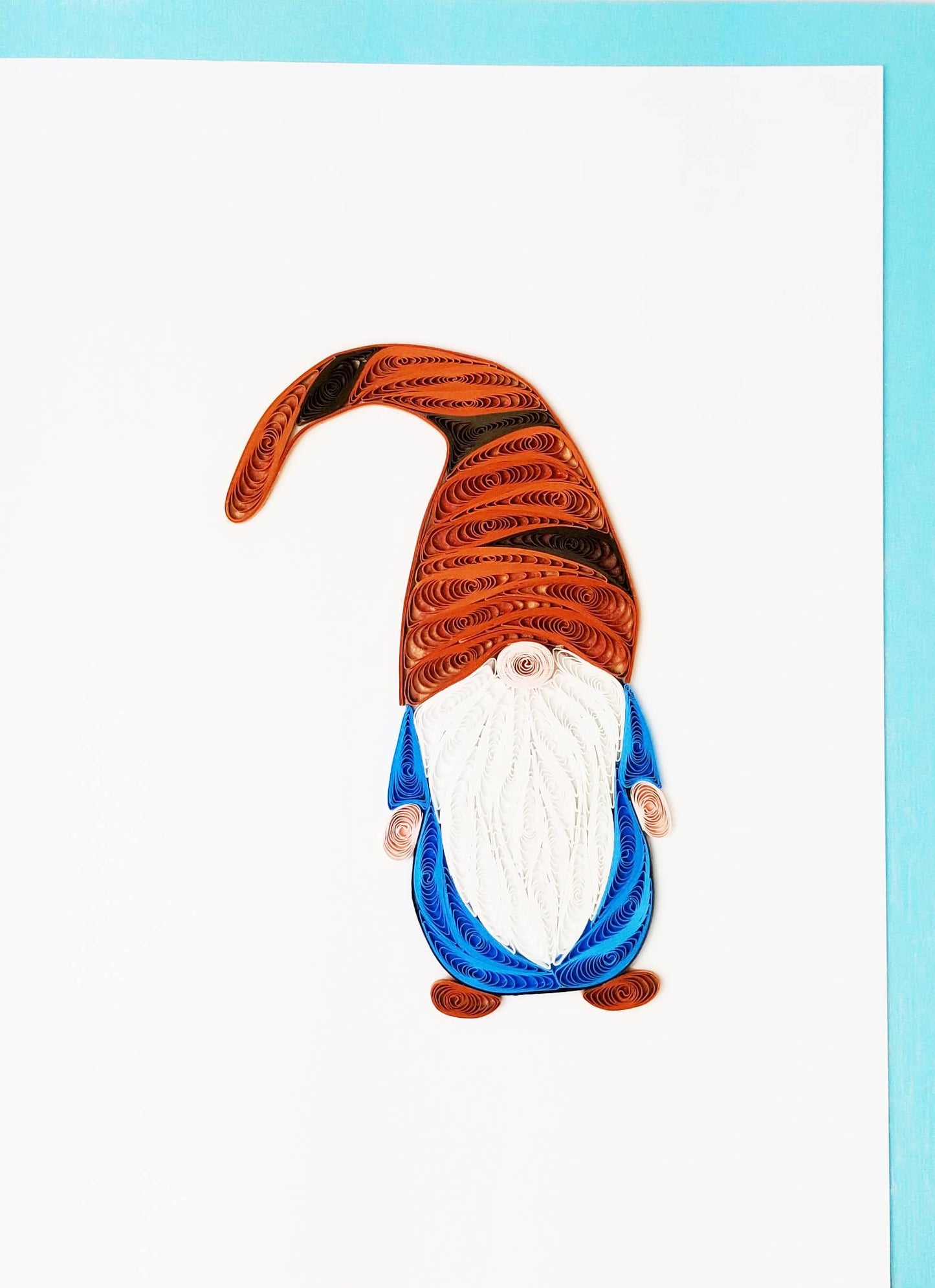 Gnome with Brown Hat - Hand-Rolled Card